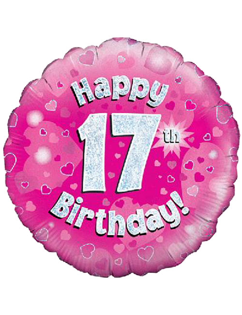 Pink 17th Foil Balloon