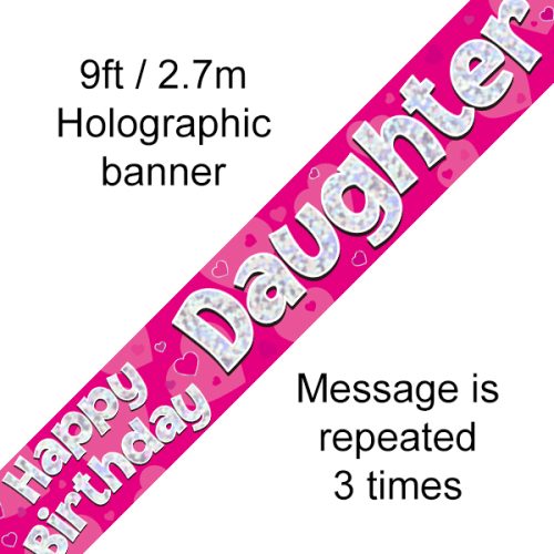 Pink Happy Birthday Daughter Banner