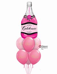 Pink Champagne Bottle Bouquet