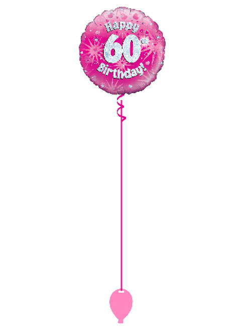 Pink 60th Foil Balloon