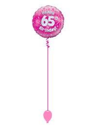 Pink 65th Foil Balloon