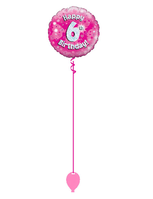 Pink 6th Foil Balloon