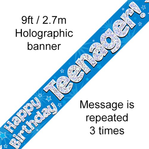 Blue Birthday Teenager Banner