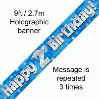 Blue 2nd Birthday banner