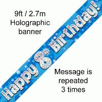 Blue, 8th, Birthday Banner