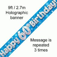 Blue 60th Birthday Banner