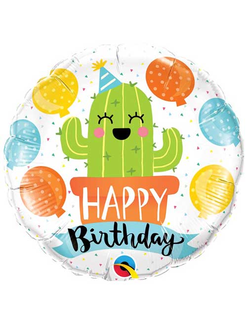 18 inch Happy Birthday Cactus Balloon