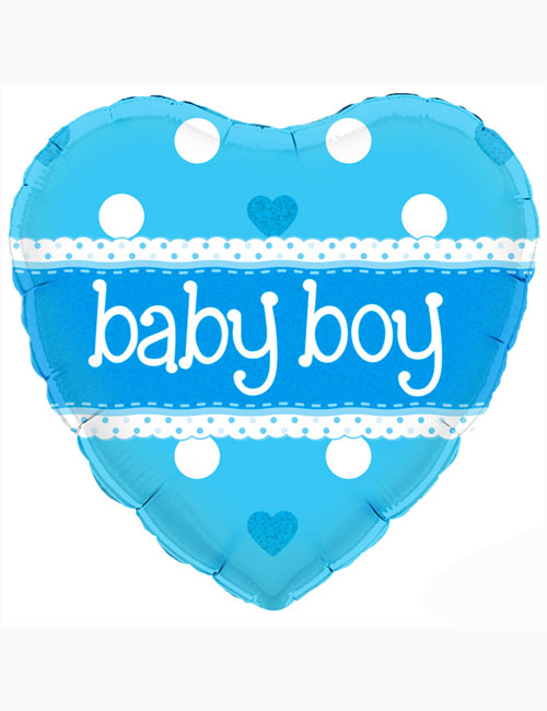 18inch Baby Boy Heart Holographic Balloon