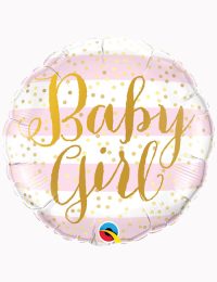 18inch Baby Girl Pink Stripes Balloon