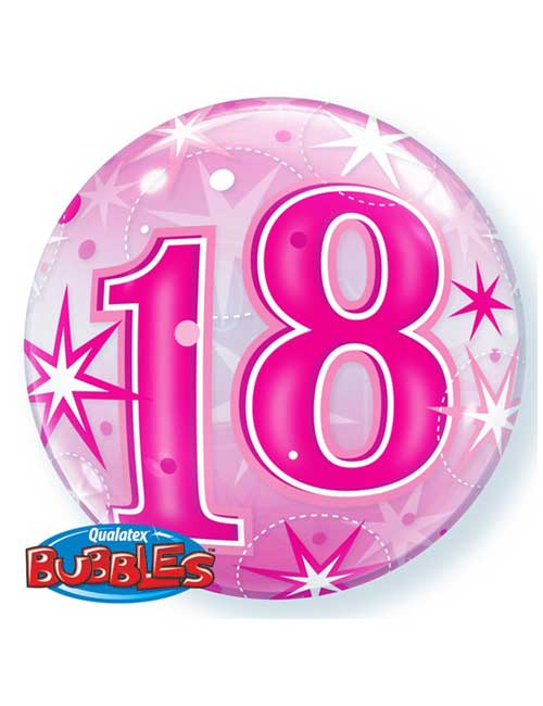 18th Birthday Bubble Balloon Pink