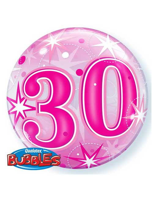 30th Birthday Bubble Balloon Pink