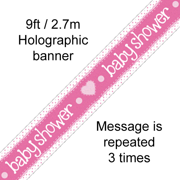 9ft Banner Baby Shower Pink