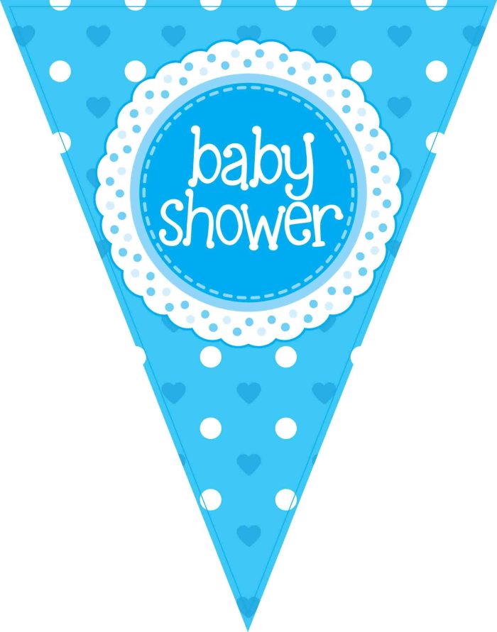 Party Bunting Baby Shower Blue 11 flags 3.9m