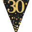 Party Bunting Sparkling Fizz 30 Black & Gold Holographic 11 flags 3.9m