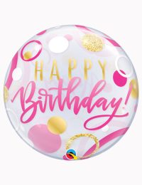22" Bubble Birthday Pink & Gold Dots