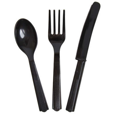 Cutlery x 18 Pieces Black