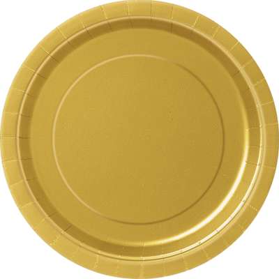 9" Dinner Plates x 8 Gold