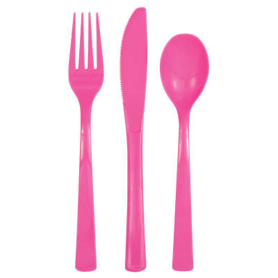 Cutlery x 18 Pieces Hot Pink