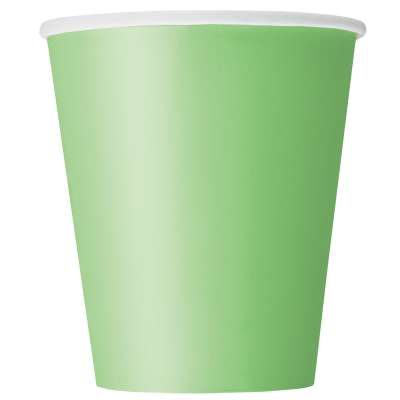 9oz Paper Cups x 8 Lime Green