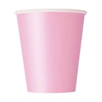 9oz Paper Cups x 8 Lovely Pink