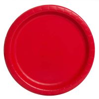 9" Dinner Plates x 8 Ruby Red