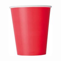9oz Paper Cups x 8 Ruby Red