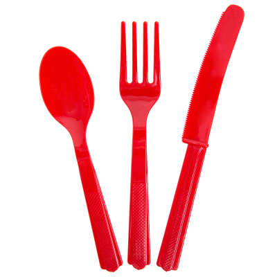 Cutlery x 18 Pieces Ruby Red