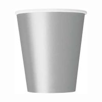 9oz Paper Cups x 8 Silver