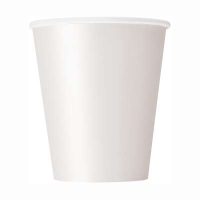9oz Paper Cups x 8 White