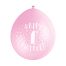 9" Pink Assortment Happy 1st Birthday Latex Balloons (Pack 10)