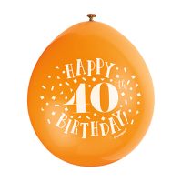 9″ Happy 40th Birthday Assorted Colours Latex Balloons