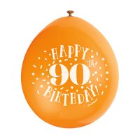 9″ Happy 90th Birthday Assorted Colours Latex Balloons (Pack 10)