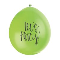 9″ Lets Party Assorted Colours Latex Balloons (Pack 10)