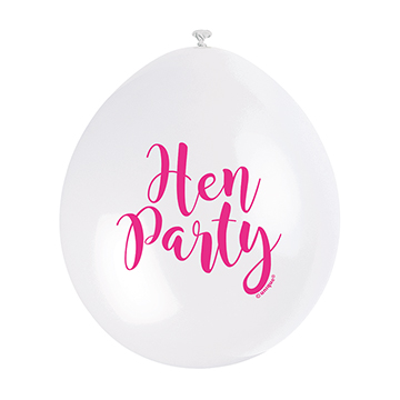 9″ Hen Party Assorted Colours Latex Balloons (Pack 10)