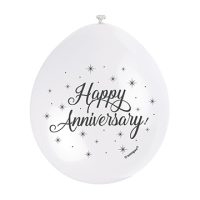 9″ Happy Anniversary Assorted Colours Latex Balloons (Pack 10)