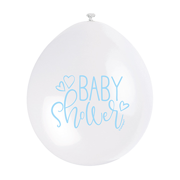 9″ Baby Shower Blue Assorted Colours Latex Balloons (Pack 10)