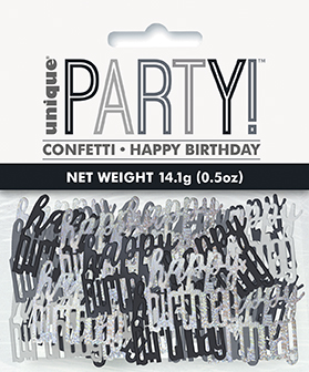 Birthday Black Glitz Happy Birthday Confetti 0.5oz