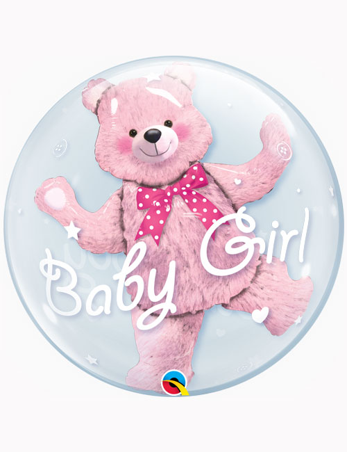 24" Double Bubble Baby Pink Bear