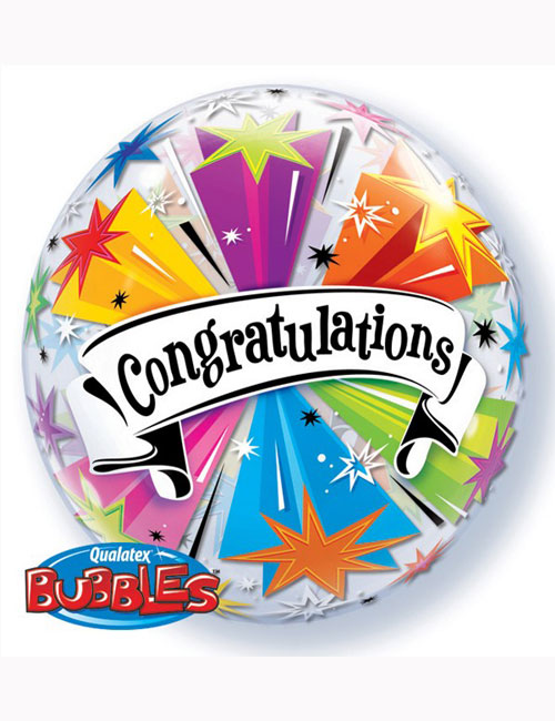 Bubble Balloon Congratulations Banner Blast 22"