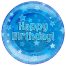 Happy Birthday Blue Party Plates 23cm (Pack of 8)