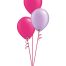 Set of 3 Latex Balloons Magenta and Lavender