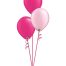 Set of 3 Latex Balloons Magenta and Light Pink