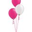 Set of 3 Latex Balloons Magenta and White