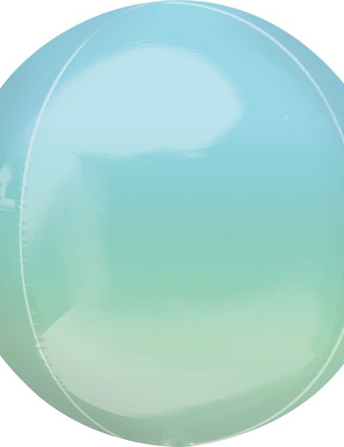 Orbz Foil Balloon 15" x 16" Ombre Blue and Green