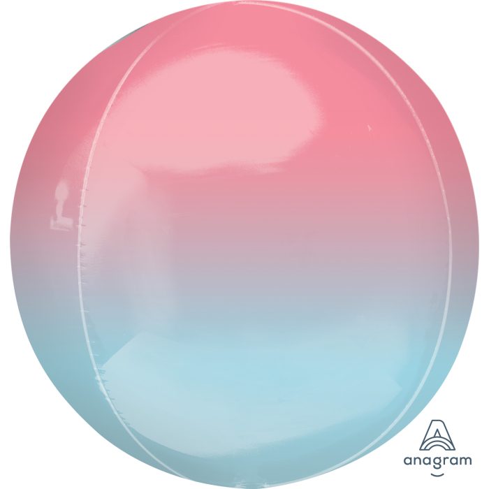 Orbz Foil Balloon 15" x 16" Ombre Pink and Blue