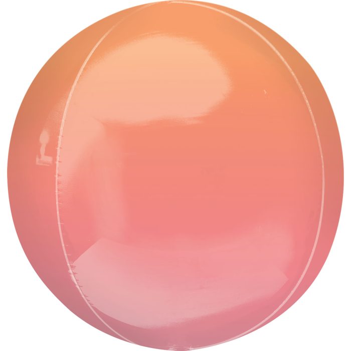 Orbz Foil Balloon 15" x 16" Ombre Red and Orange