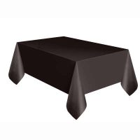 Solid Rectangular Plastic Table Cover 54"x 108" Black