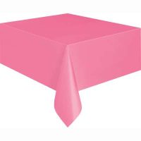 Solid Rectangular Plastic Table Cover 54"x108" Hot Pink