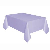 Solid Rectangular Plastic Table Cover 54"x 108" Lavender