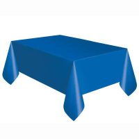 Solid Rectangular Plastic Table Cover 54"x108" Royal Blue